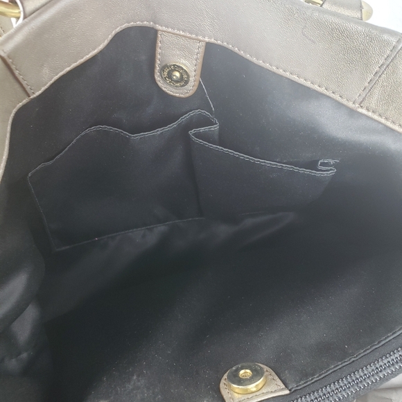 Coach Ashley Steel Metallic Elegant Leather Crossbody Shoulder Bag Sz Large - Picture 7 of 15